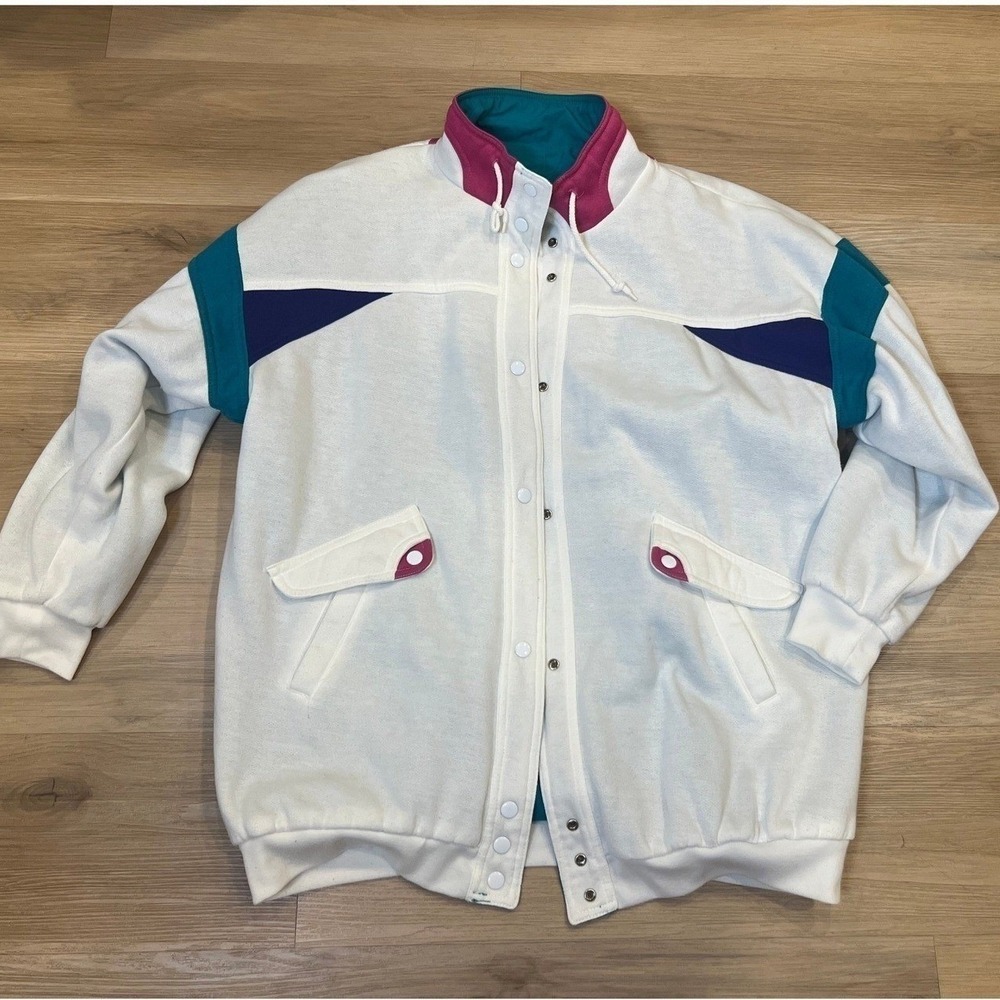 Vintage Reversible Jacket 90s Streetwear Sporty Casual - One Size